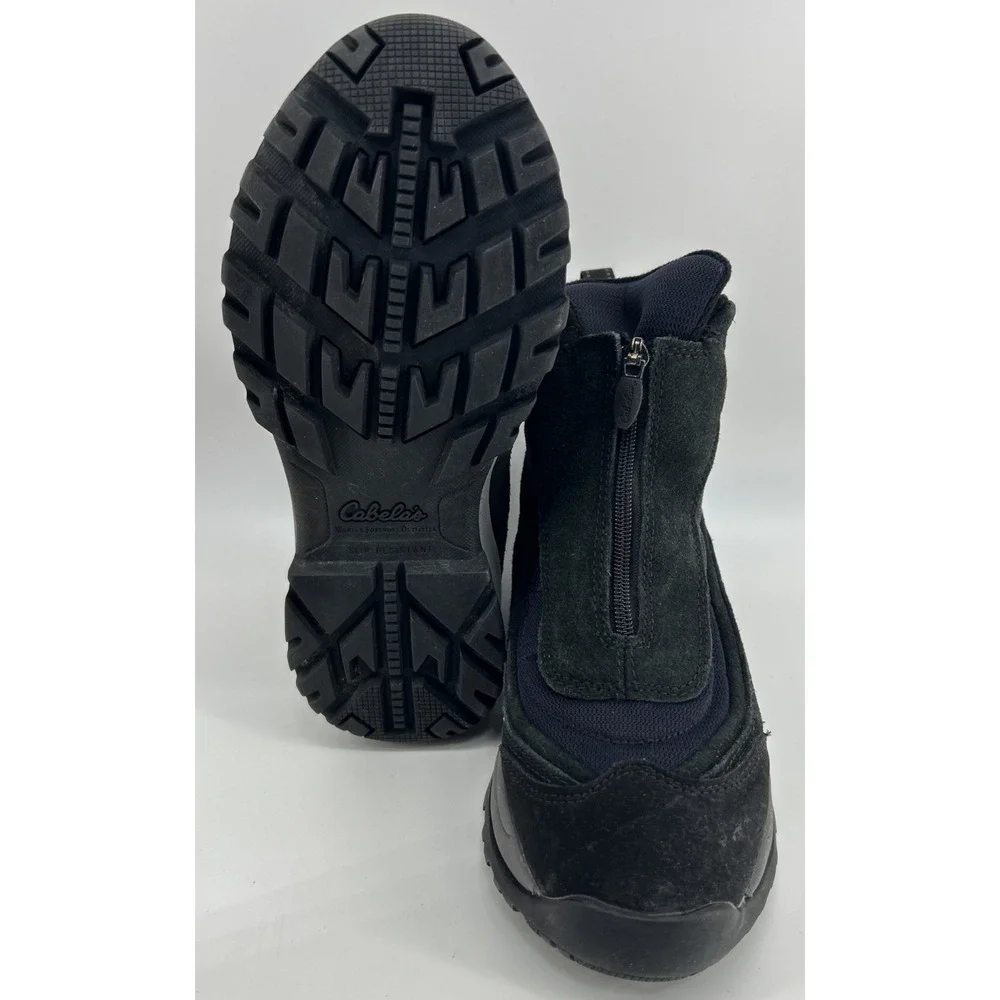 Cabela's Dry Plus Black‎ And Blue Leather Boots 84-1107 Thinsulate Size 8D